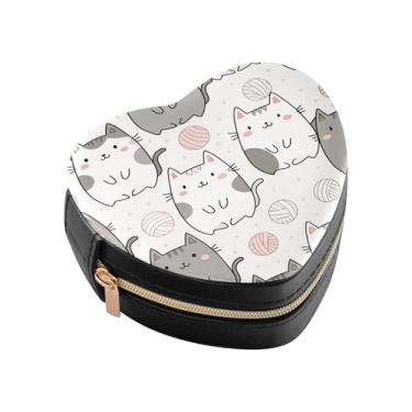 Imagem de Burbuja Kawaii Caixa de joias em forma de coração para mulheres e meninas, estojo portátil organizador de armazenamento para brincos, anéis, colares e pulseiras