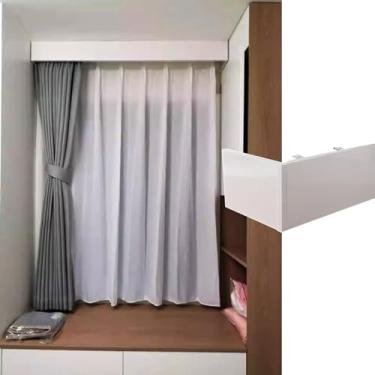 Imagem de Painel de sanefa de cortina decorativa – sem trilhas, suporte de teto, serve para varões de cortina, capa de caixa de cornija de 7,9 m (25,9 pés) para decoração de casa elegante