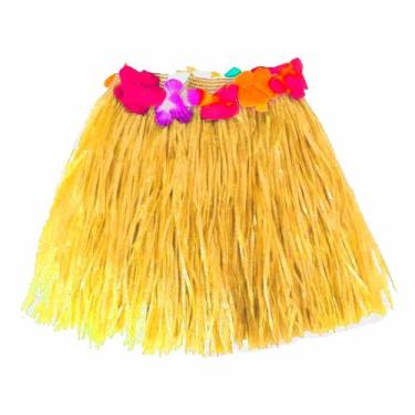 Imagem de Fantasia Saia Havaiana Infantil Festa Luau Hawaii Com Flores 30 cm - F