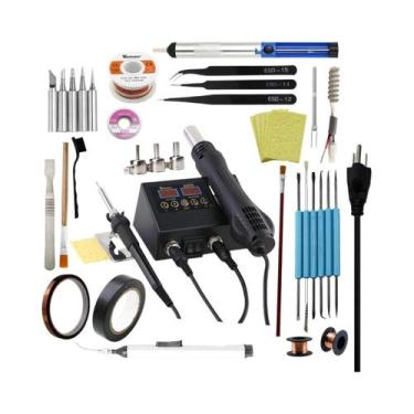Imagem de Ferro De Solda SMD 2 Em 1 Com Pistola De Ar Quente, Kit De Ferramentas