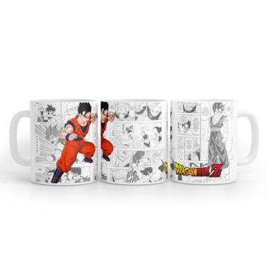Imagem de Caneca Branca Dragon Ball Mangá Gohan Base Cerâmica 325 Ml - Própriá