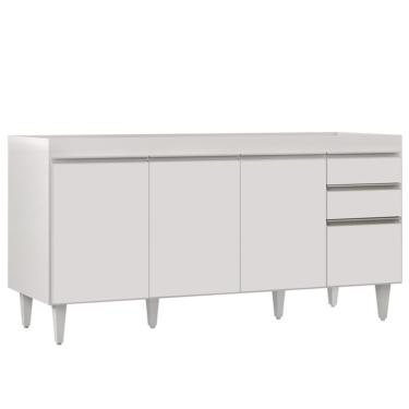 Imagem de Balcão Gabinete 160Cm 4 Portas Arkansas Branco