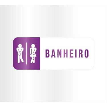 Imagem de Placa de sinalização Banheiro Unissex divertidos em acrílico espelhado