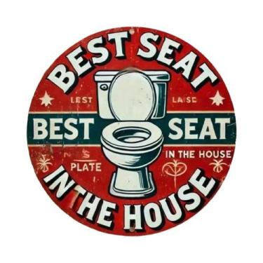 Imagem de Placa Redonda De Ferro Vintage Elegante Para WC/Banheiro 7.87x7.87 Pol