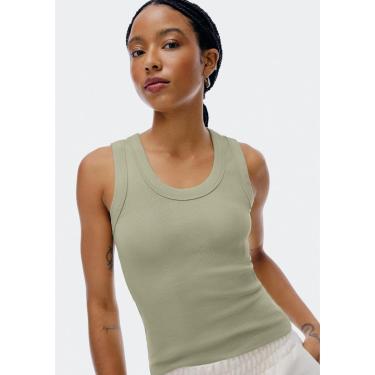 Imagem de Regata Feminina Canelada Decote U-Feminino