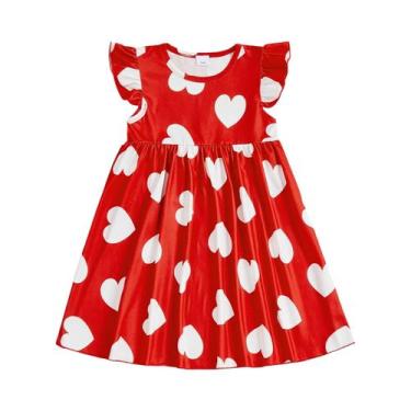 Imagem de Vestido De Dia Dos Namorados Com Estampa De Coração Para Meninas, Mode