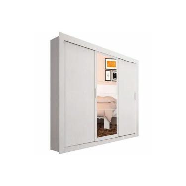 Imagem de Guarda Roupa Casal PH 1681 3 Portas de Correr 2 Gavetas MDP com Espelho Sapateira Branco