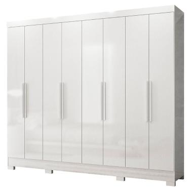 Imagem de Guarda Roupa Casal Diplomata 6 Portas de Bater MDP-MDF Branco Moval Móveis