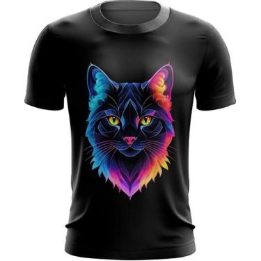 Imagem de Camiseta Dryfit de Gatinho Colorido Neon Vetor 12 - Kasubeck Store®, B