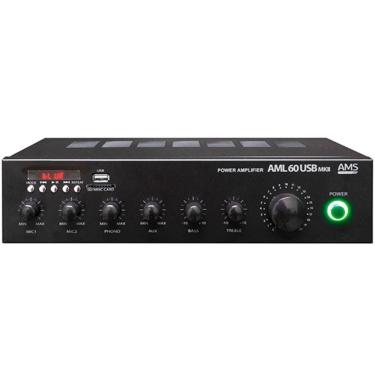 Imagem de Amplificador de Som Profissional Equipson AMS AML 60 USB MKII Rádio, CD, Leitor USB com Display Bivolt