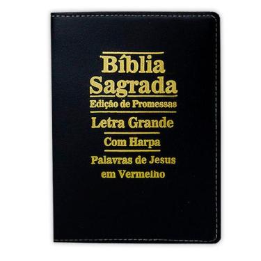 Imagem de Bíblia Letra Grande Luxo Preta Evangélica Tamanho Grande - NoBrand