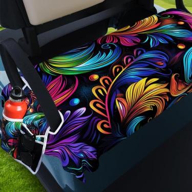 Imagem de Capa de assento para carrinho de golfe AQQA Tropical Feather 140x81cm