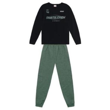 Imagem de Conjunto infantil menino em moletinho flamê Brandili-Masculino