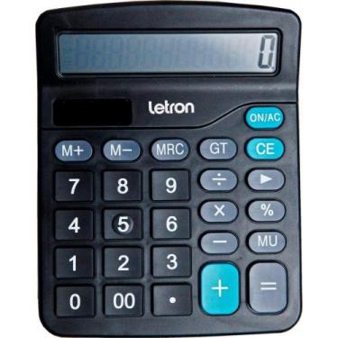 Imagem de Calculadora de Mesa 12DIG. Preta Neo Solar - Leonora