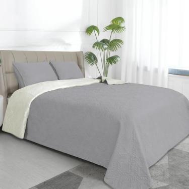 Imagem de Conjunto de cama Easy-Going King Size, edredom reversível, cinza oliva
