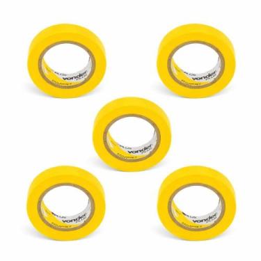 Imagem de Kit 05 fita isolante 19mmx10m amarela vonder plus