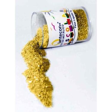 Imagem de Glitter PVC Ouro 3G - Pacote com 12 Potes - Lantecor