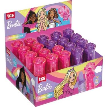 Imagem de Borracha Decorada Barbie Batom Retrátil 2 Cores com Tampa FLOR com 20 