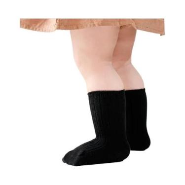 Imagem de Meias Infantis Curtas - Listradas e Lisas - Para Bebês, Meninos e Meni