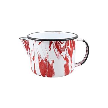 Imagem de Ewel Marmorizada Caneca com Bico Esmaltada, Vermelho, 750 ml, 135 mm