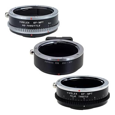 Imagem de Kit de campo para adaptador de lente Fotodiox PRO compatível com lentes Canon EF Full Frame para câmeras de montagem Micro Four Thirds Inclui três adaptadores de qualidade premium - PRO, ND Throttle e Polar Throttle Kit