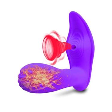 Imagem de Vibradores Sucção Erótica 20 Velocidades Com Controle Remoto de Vibração Oral Estimulador Clitóris e Ponto G Brinquedo Sexual Para Mulher Zatla (Roxo)