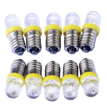 Imagem de GutReise 10 pçs E10 Screw DC24V Yellow Spot Led Lamp +10 pcs Base E10 (DC24V, Amarelo)