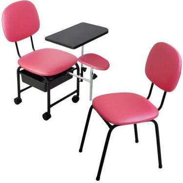 Imagem de Kit Cadeira Manicure Essence + Cirandinha Pink Facto - For-Ty