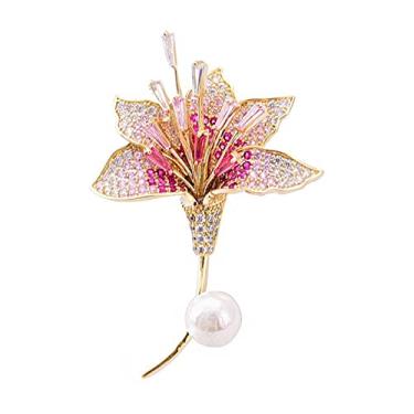 Imagem de KIZQYN Broche feminino de alta qualidade Phalaenopsis flor broche feminino de luxo broche de pérola acessórios presente feminino acessório de fantasia
