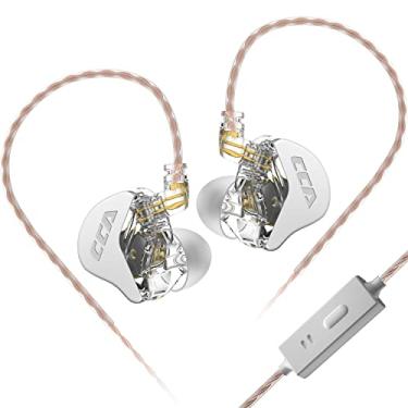 Imagem de erjigo Fones de ouvido intra-auriculares com fio CCA CRA Dynamic Crystal-Clear Sound, ajuste ergonômico confortável, driver dinâmico de 10 mm, isolamento de ruído, som acionado por graves (com microfone, branco)