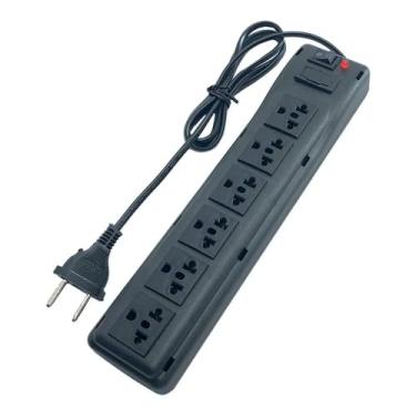 Imagem de Filtro De Linha Universal 6 Tomadas Cabo 3 Metros Régua Extensão Chave Led