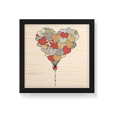 Imagem de Arte Maníacos Quadro Decorativo em Madeira Balões de Amor - 30x30cm (Moldura caixa em laca preta)
