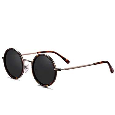 Imagem de Óculos de sol Unissex Polarizado, Óculos de Sol Unissex Redondo com Lentes Proteção Uv400 (C1)