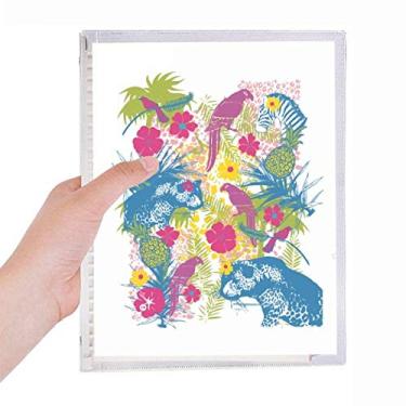 Imagem de Caderno estilo tropical, papagaio, urso, pinto, folhas soltas, diário recarregável, papelaria