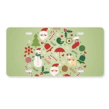 Imagem de DIYthinker Árvore de Natal Papai Noel boneco de neve verde placa de carro decoração acessório de aço inoxidável