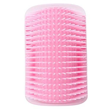 Imagem de Eastdall Brinquedo Gato,Gato de estimação escova pente gato esfrega self-groomer gato brinquedo arranhões cerdas gato scratcher rosa