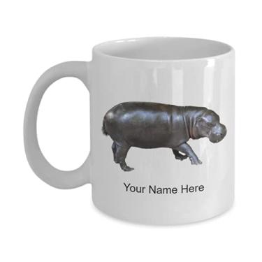 Imagem de Caneca personalizada Pygmy-Hippo, xícara de café Pygmy-Hippo, ideia de presente Pygmy-Hippo, copo de café personalizado Pygmy-Hippo - Caneca de café de 325 ml