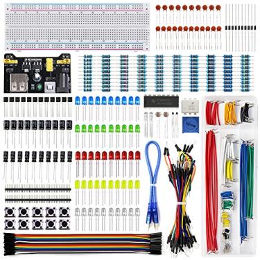 Imagem de REXQualis Electronics Component Fun Kit w/Power Supply Module, Jumper Wire, 830 tie-Points Breadboard, Precision Potentiometer,Resistor Compatible with Arduino, Raspberry Pi, STM32