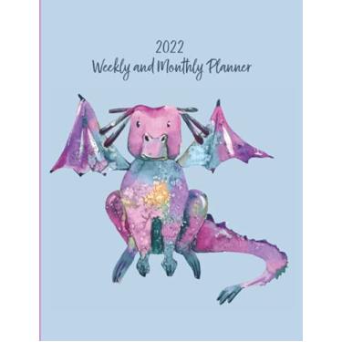Imagem de 2022 Weekly And Monthly Planner: Dragon Organizer With 8.5" x 11" Two Page, Side-By-Side Spreads for Each Week And Month, Year-At-A-Glance Grids And ... Year January 1, 2022 - December 31, 2022