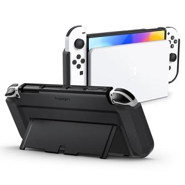 Imagem de Spigen Thin Fit Projetado para Nintendo Switch (modelo OLED) Capa com Kickstand Protective Capa (2021) - Preto