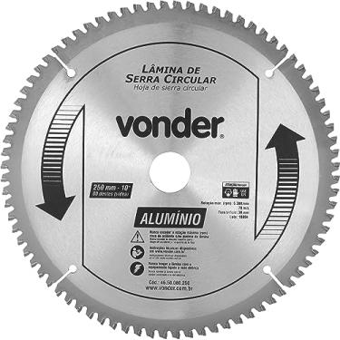 Imagem de Vonder, Lâmina De Serra Circular Com Vídea, Para Alumínio, 250 Mm X 30 Mm X 80 Dentes.