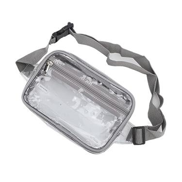 Imagem de Saco de Peito de Estilingue Transparente, Pacote de Cintura Transparente à Prova d'água de Grande Capacidade para Viagens para Esportes (Cinza)
