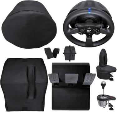 Imagem de Qualicapas Kit de Capas Protetoras para Volante e Base T300RS GT Edition + Capa para Pedais T3PA + Capa para Câmbio TH8A Add-On Shifter Simulador Gamer Thrustmaster