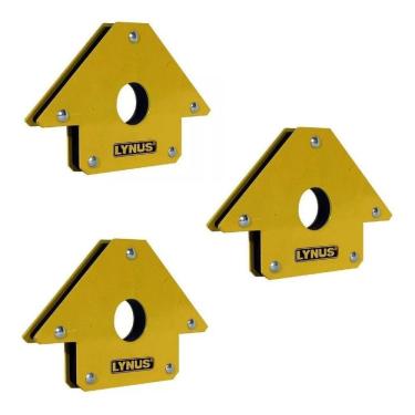 Imagem de Esquadro Magnetico Para Solda 3 Pecas 35Kg Eml35 Lynus Kit