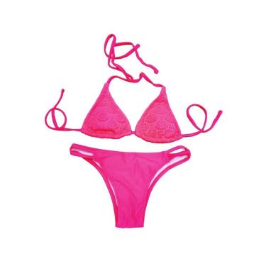 Imagem de Biquíni Cortininha Rendado Com Calcinha Com 2 Tiras