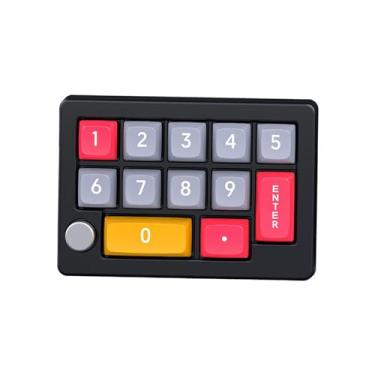 Imagem de Dynwave Teclado mecânico de jogo com uma mão de 12 teclas, mini teclado macro programável com botão, teclado mecânico macro, preto