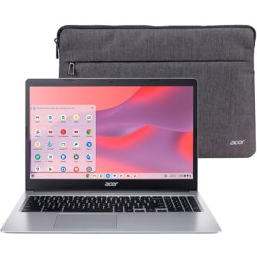 Imagem de Acer Notebook Chromebook 315 HD de 15,6 polegadas, Intel Celeron N4020, 4 GB de RAM, 64 GB eMMC, Chrome OS + capa protetora, prata