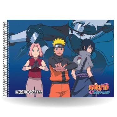 Imagem de Caderno De Desenho Naruto Shippuden Animes  Adesivos Escolar São Domin