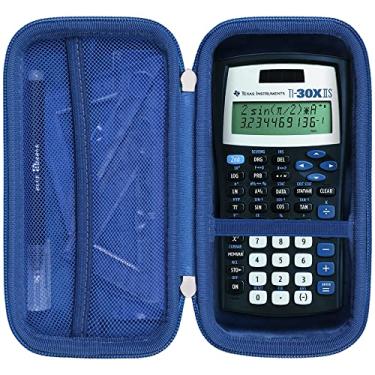 Imagem de Khanka Estojo rígido de substituição para calculadora científica Texas Instruments TI-30XIIS, somente capa (detalhes azuis)