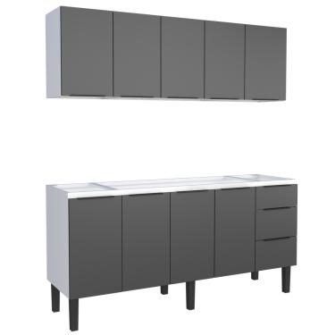 Imagem de Conjunto Cozinha Jupter Gabinete- Aereo  Aço 1.80 Mt Cozimax